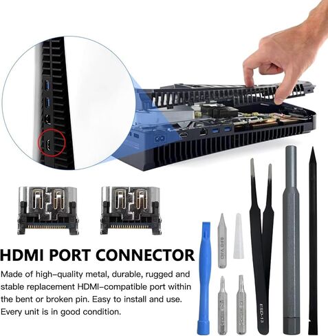 USonline911 2x Replacement HDMI Port with 1x Metal 5 inch Bit Driver (with 2x Precision Bits) for Sony Playstation 4 PS4, and Install Tools in Saudi Arabia