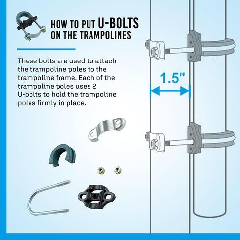 مجموعة حاوية أمان الترامبولين ذات الارتداد العلوي، بما في ذلك شبكة الترامبولين، و6 أعمدة ترامبولين (مع 6 أغطية للأعمدة)، وأكمام إسفنجية لعمود الترامبولين - تناسب إطار الترامبولين المستدير بطول 14 قدمًا - يتم تركيبها داخل الإطار in Kuwait