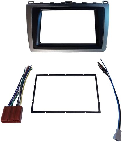 Double Din Car Stereo Radio Radio Trim Trim Kit Trim Kit متوافق مع Mazda (Dash Kit + Wiring Harness + Atenna Adapter) 2009 2010 2011 2012 2013 in Saudi Arabia