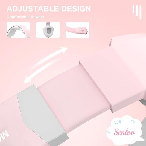 Pink Gaming Headset with Mic for PC Computer Mac Laptop, Over-Ear Wired Gaming Headphones with Microphone, Volume Control, Compatible with PS4 Xbox PS5 Controller Phone in Saudi Arabia