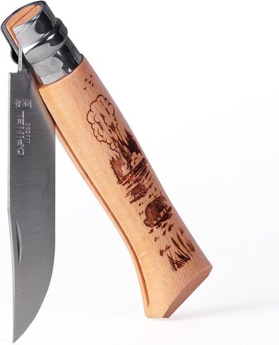 مجموعة Parkel National Parks No.08 ، مقابض Beechwood المحفورة بالتعاون مع الفنانين المحليين ، لا تترك أي أثر ، من الفولاذ المقاوم للصدأ ، مصنوع في فرنسا (جبال سموكي العظيمة) in Kuwait