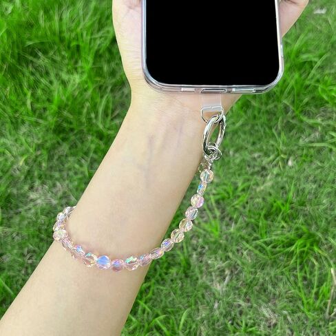 Phone Lanyard Charm Crystal Bling Rhinestone Wrist Strap Phone Strap Bag Accessories for Women in Saudi Arabia