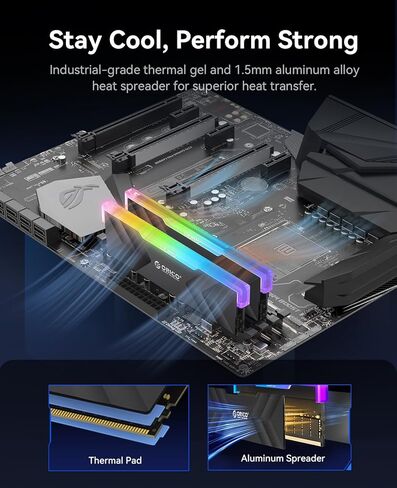 ORICO RACELINE NEON DDR5 RGB RAM 32GB (2x16GB) 6000MHz CL30 ، ذاكرة سطح المكتب DIMM غير المقلدة مع ECC ON-DIE ، ENTEL XMP 3.0 & AMD EXPO ، زمن انتقال منخفض للألعاب-الفضة in Saudi Arabia