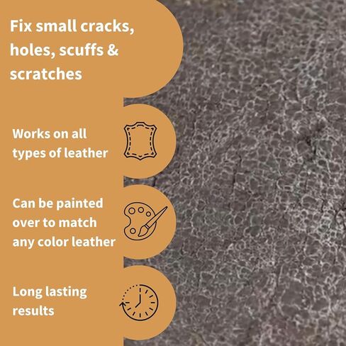 Furniture Clinic Leather Flexifil - Extremely Flexible Filler Used to Fix Cat Scratches, Holes & Heavy Cracking in Leather Sofas, Car Seats (50ml) in Kuwait