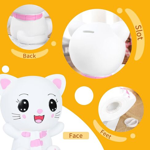 H&W Lovely Pink Piggy Bank for Baby, Very Cute Coin Bank, Shatterproof Money Bank for Kids --- Crown Stare Piggy, Great Coin Bank Gift for Boy, Girl in Saudi Arabia