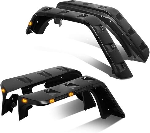 DNA Motoring WF-JEEP97-MBK مشاعل عجلة جانبية مثبتة بالجيب 4 قطع/مجموعة متوافقة مع 1997-2006 Wrangler 7 بوصات تغطية الإطارات الأمامية/الخلفية in Saudi Arabia