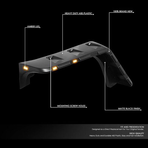 DNA Motoring WF-JEEP97-MBK مشاعل عجلة جانبية مثبتة بالجيب 4 قطع/مجموعة متوافقة مع 1997-2006 Wrangler 7 بوصات تغطية الإطارات الأمامية/الخلفية in Saudi Arabia