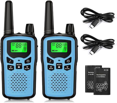 Walkie Talkie Long Range Walkie talkies with Rechargegable for Adults, 22 Channel FRS 2-Way Radios Walky Talky with LED Flashlight for Climbing, Camping Trip and Family Emergency Kit(2 Pack Black). in Saudi Arabia