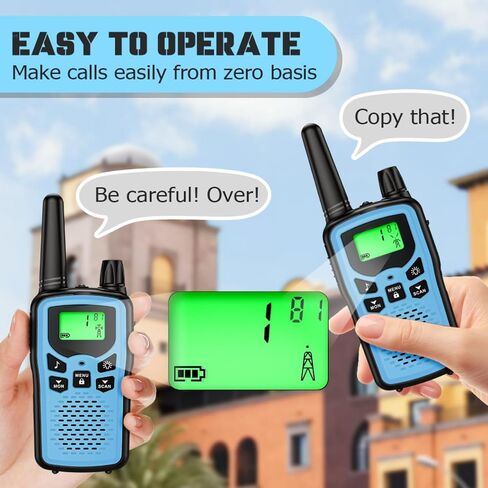 Walkie Talkie Long Range Walkie talkies with Rechargegable for Adults, 22 Channel FRS 2-Way Radios Walky Talky with LED Flashlight for Climbing, Camping Trip and Family Emergency Kit(2 Pack Black). in Saudi Arabia