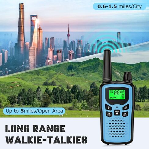 Walkie Talkie Long Range Walkie talkies with Rechargegable for Adults, 22 Channel FRS 2-Way Radios Walky Talky with LED Flashlight for Climbing, Camping Trip and Family Emergency Kit(2 Pack Black). in Saudi Arabia