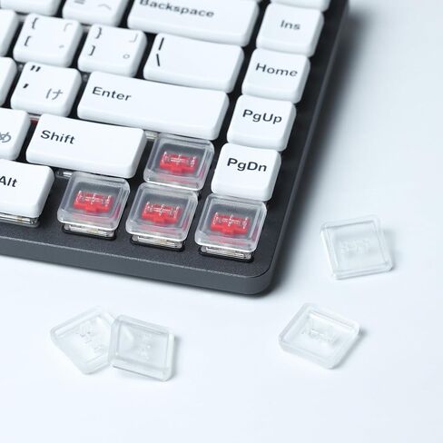 مفاتيح مفاتيح PBT منخفضة للوحة المفاتيح الميكانيكية ، مجموعة بيضاء شفافة ، 40 قطعة 1U in Saudi Arabia