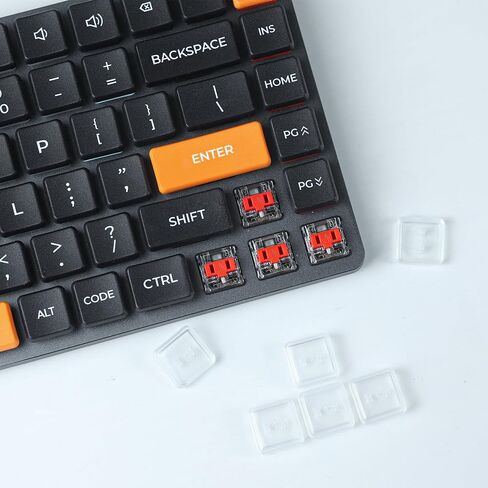 مفاتيح مفاتيح PBT منخفضة للوحة المفاتيح الميكانيكية ، مجموعة بيضاء شفافة ، 40 قطعة 1U in Saudi Arabia