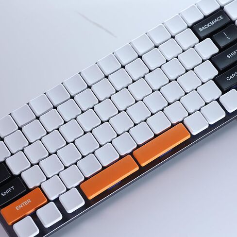 Low Profile PBT Keycaps for Mechanical Keyboard, Frosted Transparent White, 40-Piece 1U Set in Kuwait
