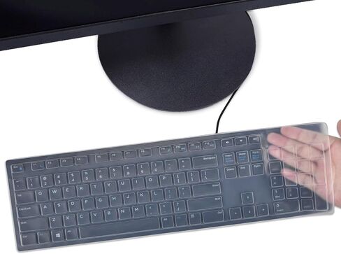 Keyboard Cover Skin Compatible with Amazon Basics Wired USB Keyboard with Low-Profile Keys, US QWERTY Layout, Black in Saudi Arabia