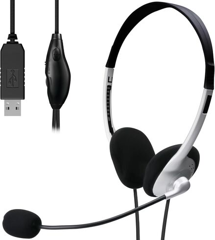 سماعات الرأس Elecom HS-FBE01USV ، USB ، سماعة الرأس السلكية ، الوزن الخفيف ، وقت طويل ، مؤتمرات الويب ، العمل عن بعد ، متوافق مع Windows Skype Line ، ألعاب عبر الإنترنت ، 6.9 قدم (1.8 متر) ، الفضة in Saudi Arabia