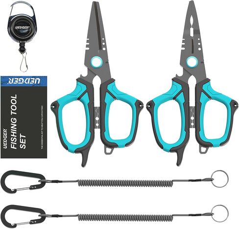 قاطع مقص الصيد - طقم الزلوج الصيد في المياه المالحة مع مستامب ، شفرات مسننة لخط جديلة ، هدايا ربط الأدوات الرنين متعددة الوظائف من الصياد in Kuwait