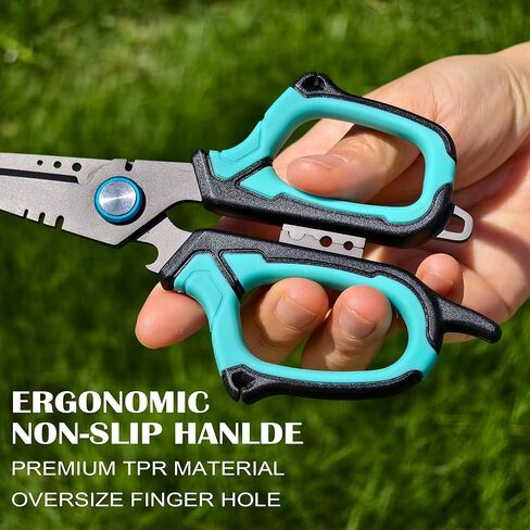 قاطع مقص الصيد - طقم الزلوج الصيد في المياه المالحة مع مستامب ، شفرات مسننة لخط جديلة ، هدايا ربط الأدوات الرنين متعددة الوظائف من الصياد in Kuwait