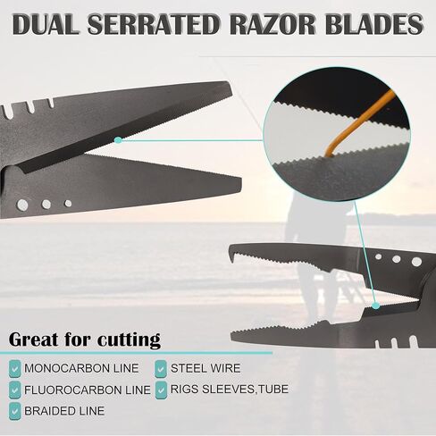 قاطع مقص الصيد - طقم الزلوج الصيد في المياه المالحة مع مستامب ، شفرات مسننة لخط جديلة ، هدايا ربط الأدوات الرنين متعددة الوظائف من الصياد in Kuwait