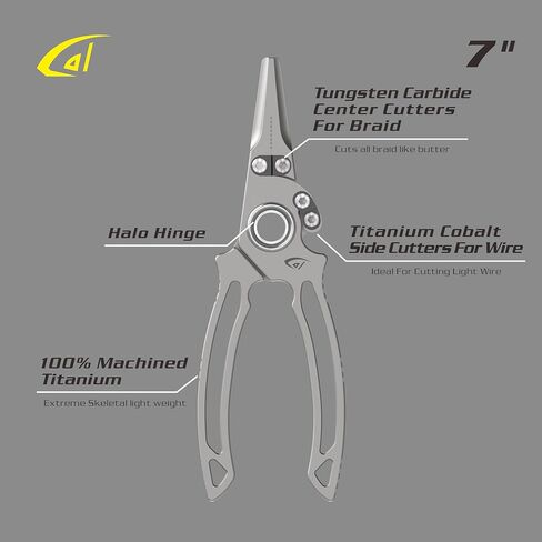 danco Titanium Dual Cutter 7" Fishing Plier, Fishing Line and Wire Cutter, Saltwater Safe, Fresh/Saltwater Fishing, Sheath and Lanyard Included in Saudi Arabia