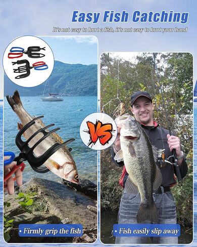 2 عبوات 2/3 مقابض أسماك المخلب ، 2025 ترقية من أرزاء الصيد المعدني مقابض Catch Catch Fish Control Clamp ، 3 أسنان ملقط ، حامل السمك الإكسسوارات لمعظم أسماك المياه العذبة وسرطان البحر in Saudi Arabia
