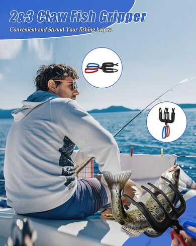 2 عبوات 2/3 مقابض أسماك المخلب ، 2025 ترقية من أرزاء الصيد المعدني مقابض Catch Catch Fish Control Clamp ، 3 أسنان ملقط ، حامل السمك الإكسسوارات لمعظم أسماك المياه العذبة وسرطان البحر in Saudi Arabia