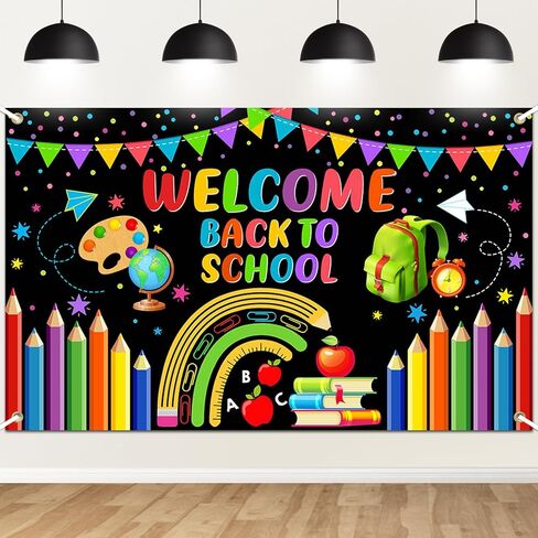 Avezano Welcome Back to School Banner, Back to School Backdrop for First Day of School Decorations, Welcome Kids Students Back to School Party Decorations for School Classroom 70.8 x 43.3 Inch in Kuwait