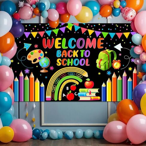 Avezano Welcome Back to School Banner, Back to School Backdrop for First Day of School Decorations, Welcome Kids Students Back to School Party Decorations for School Classroom 70.8 x 43.3 Inch in Kuwait
