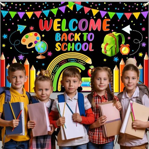 Avezano Welcome Back to School Banner, Back to School Backdrop for First Day of School Decorations, Welcome Kids Students Back to School Party Decorations for School Classroom 70.8 x 43.3 Inch in Kuwait