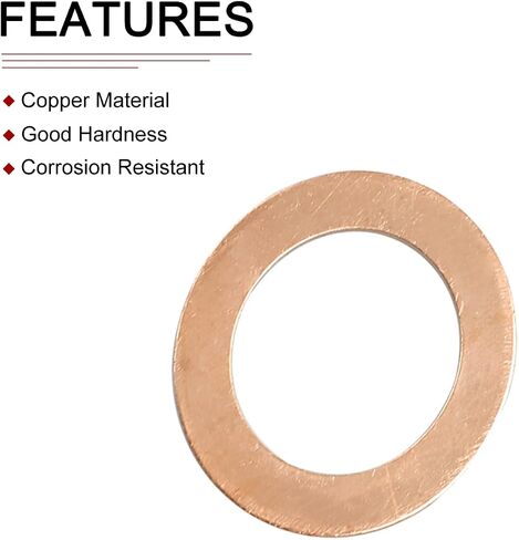 22mmx30mmx1mm(IDxODxT) Flat Copper Sealing Washers - 10Pack - Good for Industrial Machinery M22 Screws - Copper Flat Ring Gaskets in Saudi Arabia