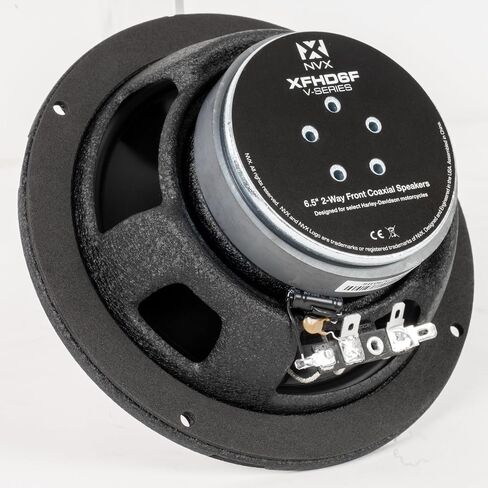 NVX® XFHD6F Premium 6.5" Motorcycle Speakers, 600W Peak (300W RMS), 2-Ohm Front Fairing Coaxials with 1" Titanium Tweeters, Waterproof, Plug-and-Play Upgrade for Harley-Davidson Touring 2014 up (Pair) in Saudi Arabia