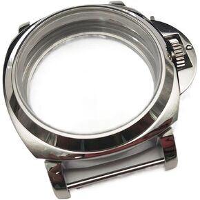 Watch 44mm Stainless Steel Silver Back Cover Perspective Polished Case For 6497/6498 Movement 44-3 watch case