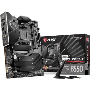 MSI MEG B550 Unify-X Gaming Motherboard (AMD AM4, DDR4, PCIe 4.0, SATA 6Gb/s, Dual M.2, USB 3.2 Gen 2, HDMI, Wi-Fi 6 AX, ATX, AMD Ryzen 5000 Series Processors) (Renewed)