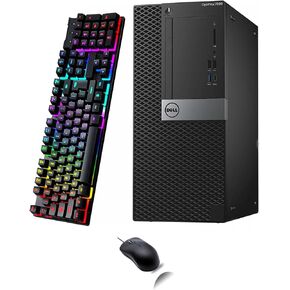 Dell Optiplex 7050 Mini Tower PC Desktop Computer, 32GB RAM, 1TB SSD, 500GB HDD, Core i7-6700 3.4GHz Up to 4.0GHz 8Threads, WiFi, RGB Keyboard, Mouse, No DVD, Windows 10 Pro (Renewed)