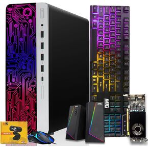 HP G3 GMING Desktop PC ، Core I7 6th Gen ، GT 1030 Graphic ، 16GB RAM ، 1TB SSD | 2TB HDD ، شاشة MTG 24 بوصة مزدوجة جديدة ، الماوس لوحة المفاتيح RGB ، مكبر صوت ، كاميرا ويب ، WiFi ، Windows 11 Pro (متجدد)