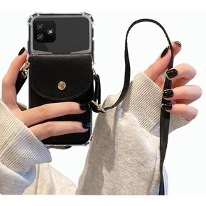 for Foxx FOXXD A56 Case, Foxx A56 Phone Case Wallet Back with Card Holder, Shockproof Faux Leather Case Crossbody Adjustable Lanyard Hands Free | Kickstand/Stand with Magnetic Closure -Black