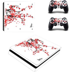 Zoomhitskins متوافق مع PS4 Slim Skin و Japan Cherry Blossom Sakurai Art و Date & Fit و 3M Vinyl ، مصنوعة في الولايات المتحدة الأمريكية