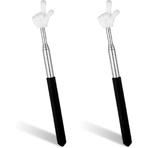 2Pcs Pointer Sticks Finger, Retractable Finger Pointer Stick Telescoping Hand Pointers Middle Fingers Stick, Extendable Hand Mini Teachers Pointers for School Teacher Supplies