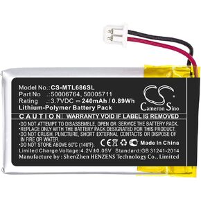Cameron Sino Battery for Mitel 6863i, 6865, 6865i, 6867i, 6869, 6869i, 6900, 6905, 6910, 6920, 6930, 6940, 6970 PN:Mitel 50005711, 50006764 240mAh