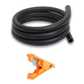 EKWB EK-Tube Zero Maintenance Soft Tubing (9.5mm ID/15.9mm OD) and EK-Loop Soft Tube Cutting Tool Bundle, 3 Meter, Black
