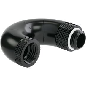 G1/4 "180 ° Snake 5 -Way Rotary Adapter ذكر إلى محول أنثى - أسود