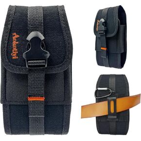 Heavy-Duty Buckle Closure case is Suitable for iPhone 11/12/13/14/15/16 pro max 14/15/16 Plus, 11/14 pro Canvas Belt Protection case and Sturdy Bag Tactical Phone Stand