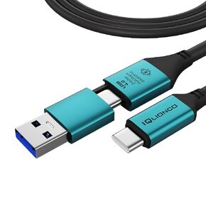 USB C Cable Multi Charging Cable, 240w 2in1 40GBPS Short Fast Charging Cable for iPhone 16 Pro Max15 Pro iPad Pro/AIR/Mini 6 MacBook,Samsung Galaxy S24 Ultra(11.8inch)
