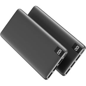 A ADDTOP 2-Pack 10000mAh Portable Charger Fast Charging Power Bank - Ultra-Slim Battery Bank with 3 USB-A & 1 USB-C Ports, Pocket-Size for iPhone,Samsung, iPad, Backup Charger