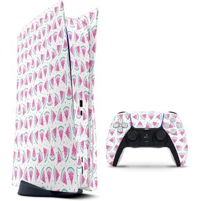 The All Over Watermelon Slice Pattern Full-Body Cover Wrap Decal Skin-Kit Compatible with Sony Playstation 3 Console