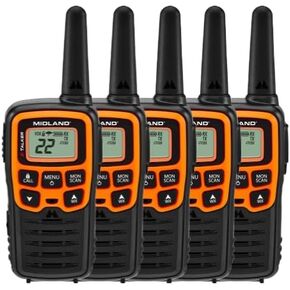 Midland-T51 X-Talker 5 Radio Bundle Spotting and Recovery Walkie-Talkie Long Range-FRS ثنائية الاتجاه للعائلات التي تتسرب مع NOAA Weather Scan + ALERT ، 38 رموز الخصوصية