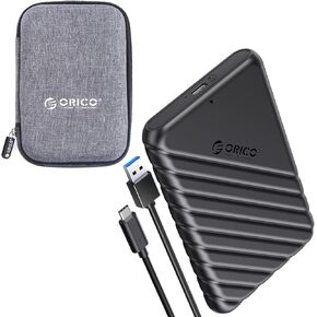 Orico 2.5 بوصة محرك أقراص ثابت خارجي USB C إلى 7/9.5 مم SATA III +2.5 بوصة التخزين مقاوم للصدمة كيس الحافظة