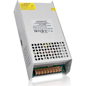 12V 125A 1500W Power Supply Transformer, 110V AC to DC 12V Converter Adapter 125A 1500W SMPS, DC 12V Switching Power Supply for LED Strip Motor Pump CCTV Camera System Car Stereo 3D Printer