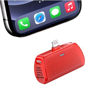 Keychain Portable Charger for iPhone, 2500mAh Mini Power Emergency Pod Ultra-Compact External Power Bank Battery Pack Keyring Charger for iPhone 14/13/12/11/X/8/7/6S/SE (Purple)