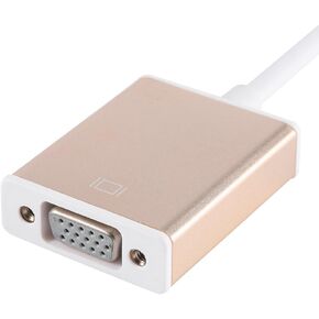 YOUTHINK USB 3.1 Type C Reversible to VGA Multiport Adapter Lightweight Portable for 12 Inch for Business Travelers Aluminum Alloy (Gold)