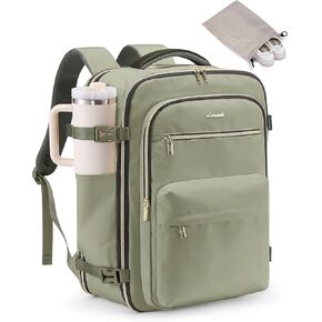 LOVEVOOK Carry On Travel Backpack for Women, Airline Approved Personal Item Bag with 17" Laptop Compartment, 40L Water-Resistant Weekender Backpack for Travel, Commuting, Business Trips